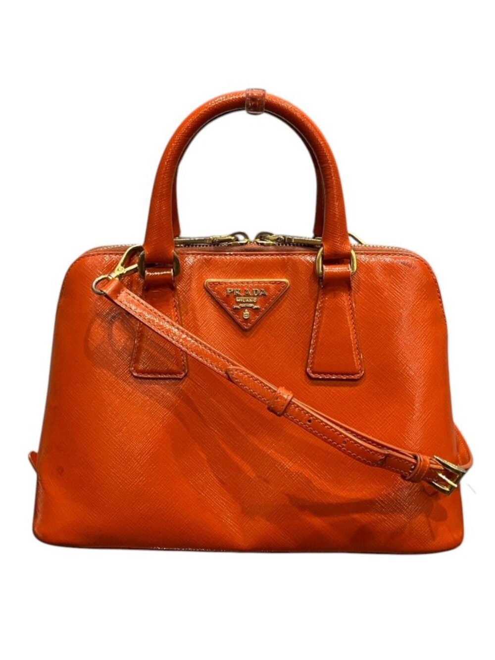 Prada Promenade Handbag Patent Leather